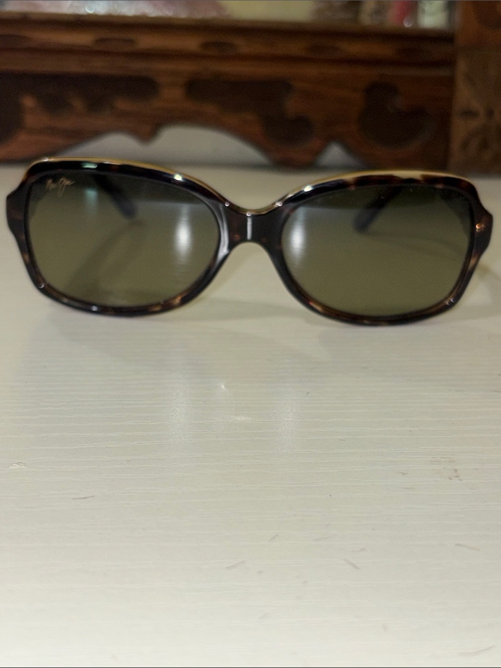 Maui Jim Tortoiseshell Frame Sunglasses with Green Lenses